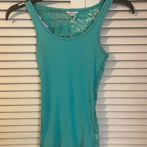 Teal Lace Back Aéropostal Tank Top
